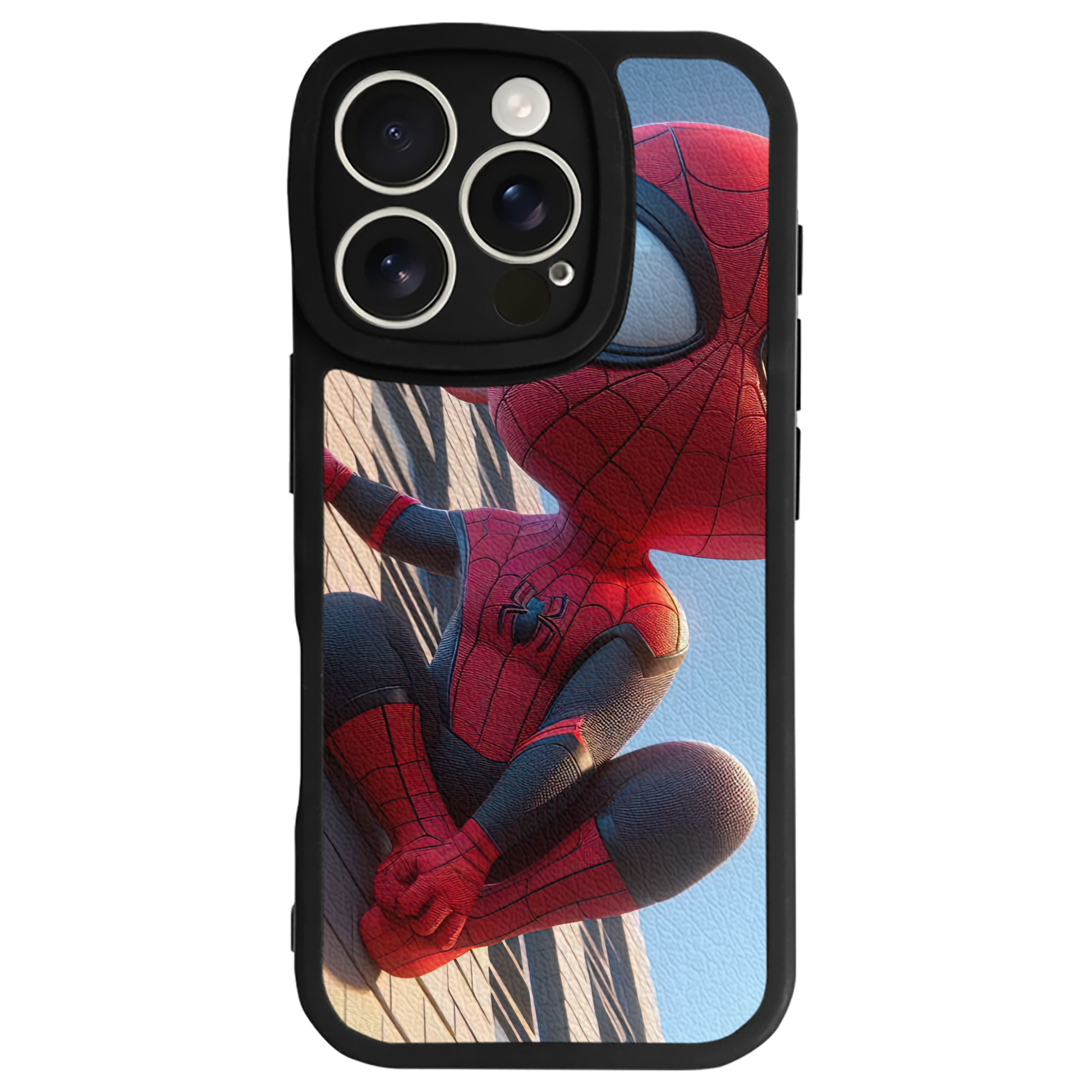 Spider Man スパイダーマン 【iPhone 16シリーズ対応】シリコンスマホケース（レザー調） 材質：シリコン
